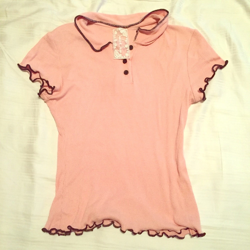 Pink ribbed shirt